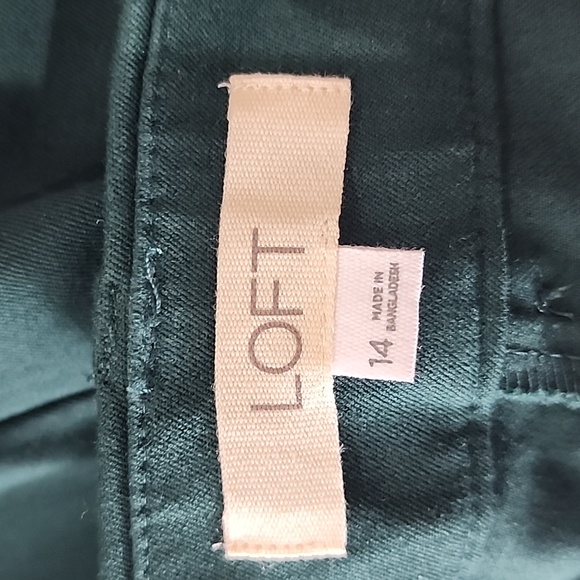 Loft The Sutton Flare Green High Rise Pants With Pockets - Picture 8 of 10